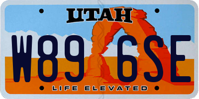 UT license plate W896SE