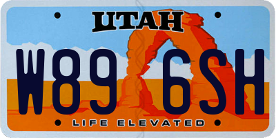 UT license plate W896SH