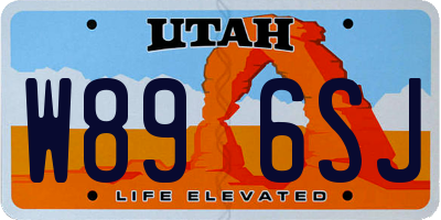 UT license plate W896SJ