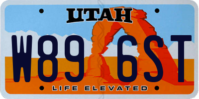 UT license plate W896ST