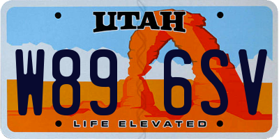 UT license plate W896SV