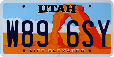UT license plate W896SY
