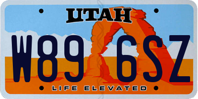 UT license plate W896SZ