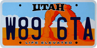 UT license plate W896TA
