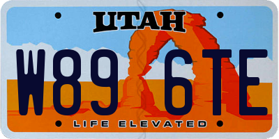 UT license plate W896TE