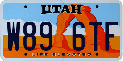 UT license plate W896TF