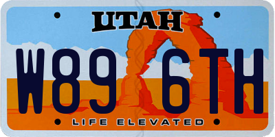 UT license plate W896TH