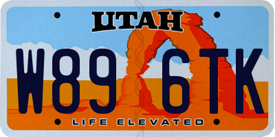 UT license plate W896TK
