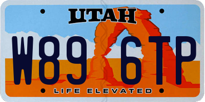 UT license plate W896TP