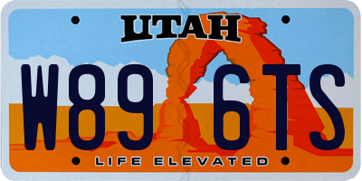 UT license plate W896TS