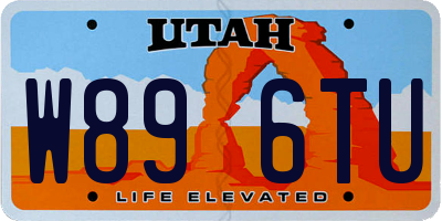 UT license plate W896TU