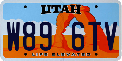 UT license plate W896TV