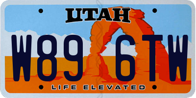 UT license plate W896TW