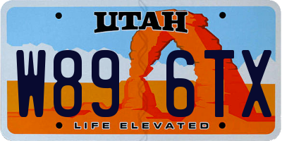 UT license plate W896TX