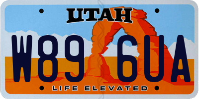 UT license plate W896UA