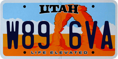 UT license plate W896VA