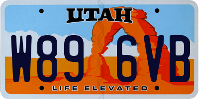 UT license plate W896VB