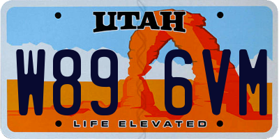 UT license plate W896VM