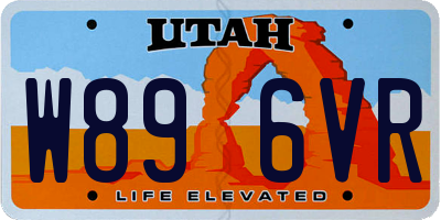 UT license plate W896VR