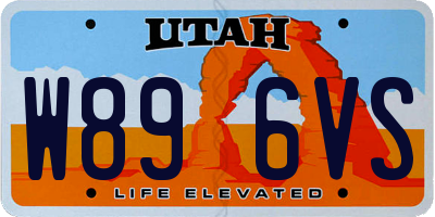 UT license plate W896VS