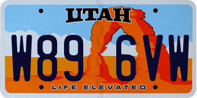 UT license plate W896VW