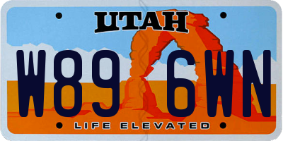 UT license plate W896WN