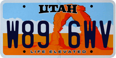 UT license plate W896WV