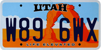 UT license plate W896WX