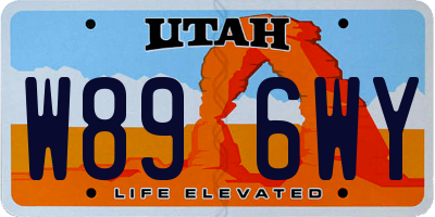 UT license plate W896WY
