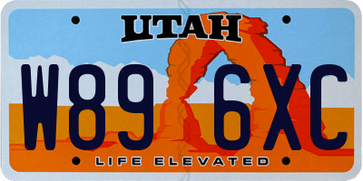 UT license plate W896XC