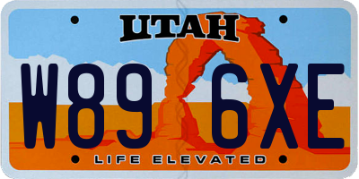 UT license plate W896XE