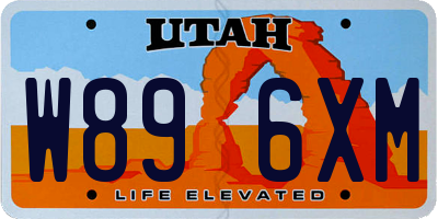 UT license plate W896XM