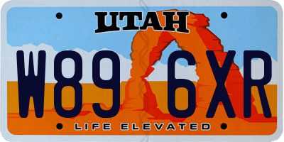 UT license plate W896XR