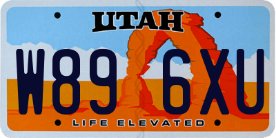 UT license plate W896XU