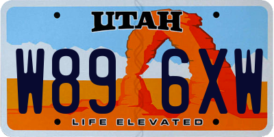 UT license plate W896XW