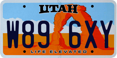 UT license plate W896XY