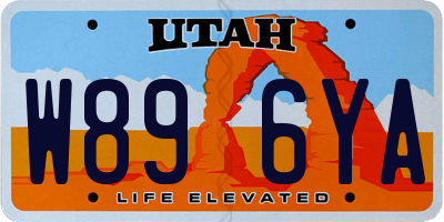 UT license plate W896YA