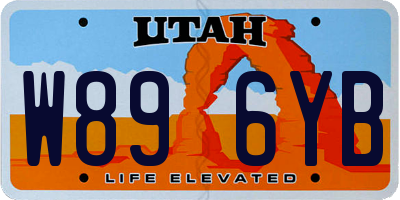 UT license plate W896YB