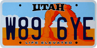 UT license plate W896YE
