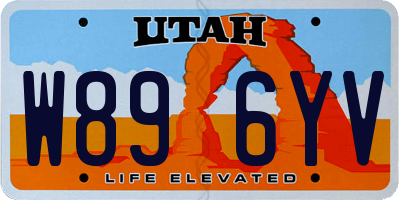 UT license plate W896YV