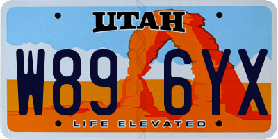 UT license plate W896YX