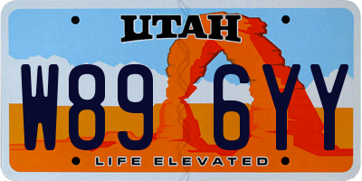 UT license plate W896YY