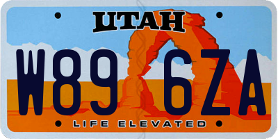 UT license plate W896ZA