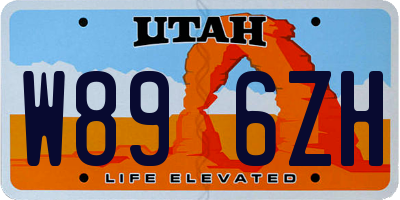 UT license plate W896ZH