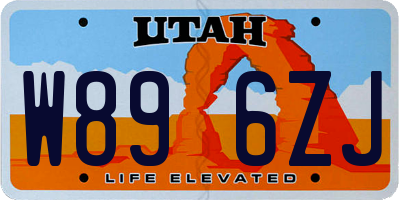 UT license plate W896ZJ