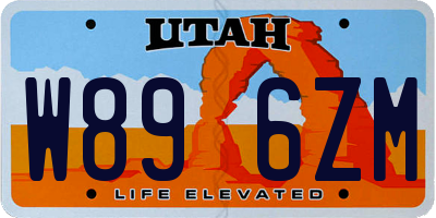 UT license plate W896ZM