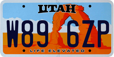 UT license plate W896ZP