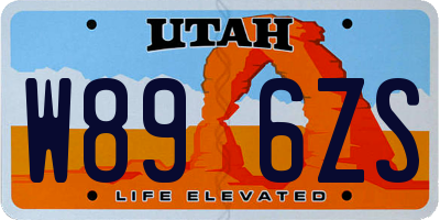 UT license plate W896ZS