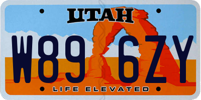 UT license plate W896ZY