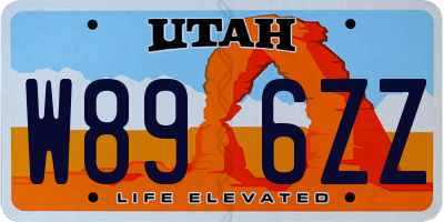UT license plate W896ZZ